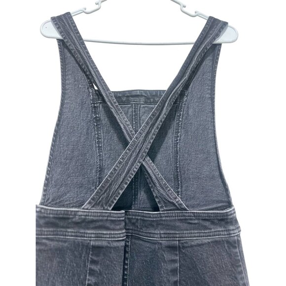 Madewell Tapered Ballon Overall Jumpsuit Womens 6 Black Denim Cross Back Casual - Picture 9 of 16